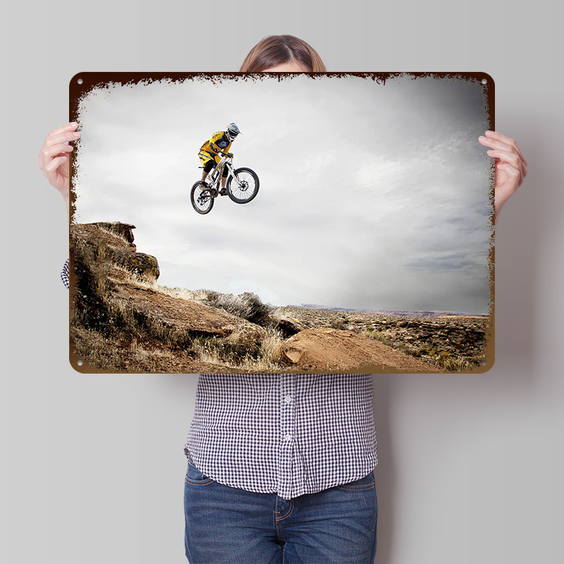 Mountain Biking Europe - Poster in Latta 3D Leggero a