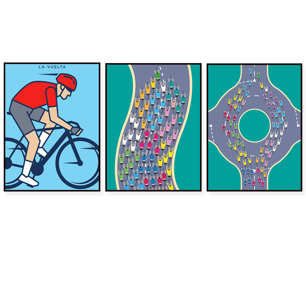 Mountain Biking Europe - Poster con mappa del percorso di