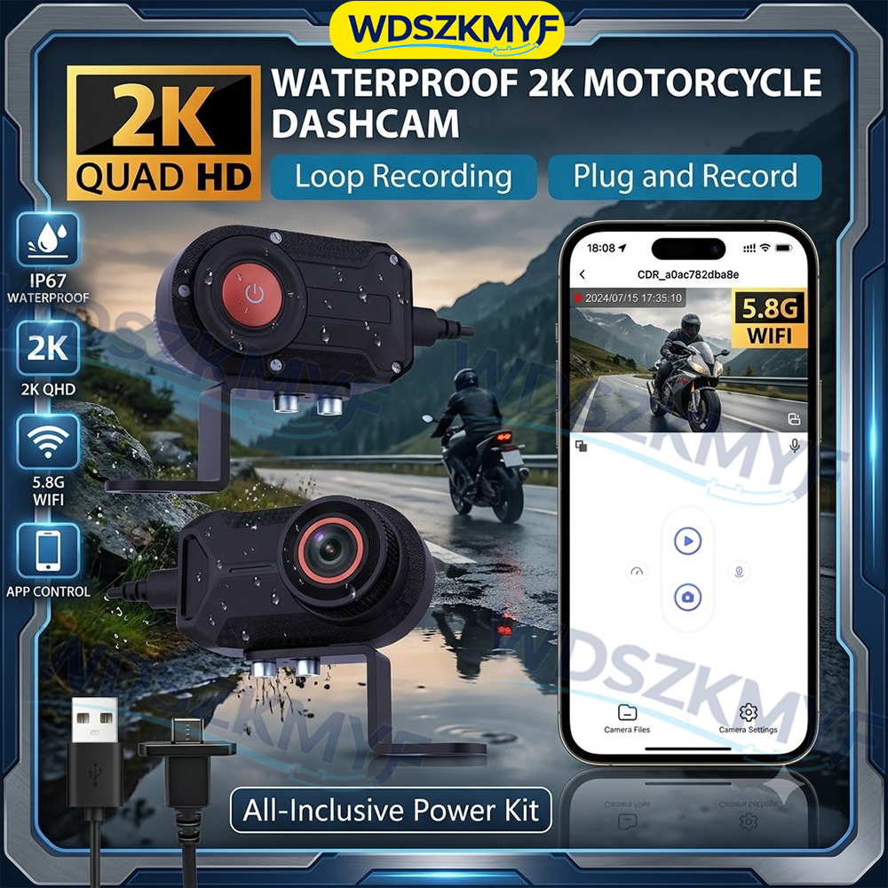 Mountain Biking Helmet - Dash Cam per Moto 2K 30fps,