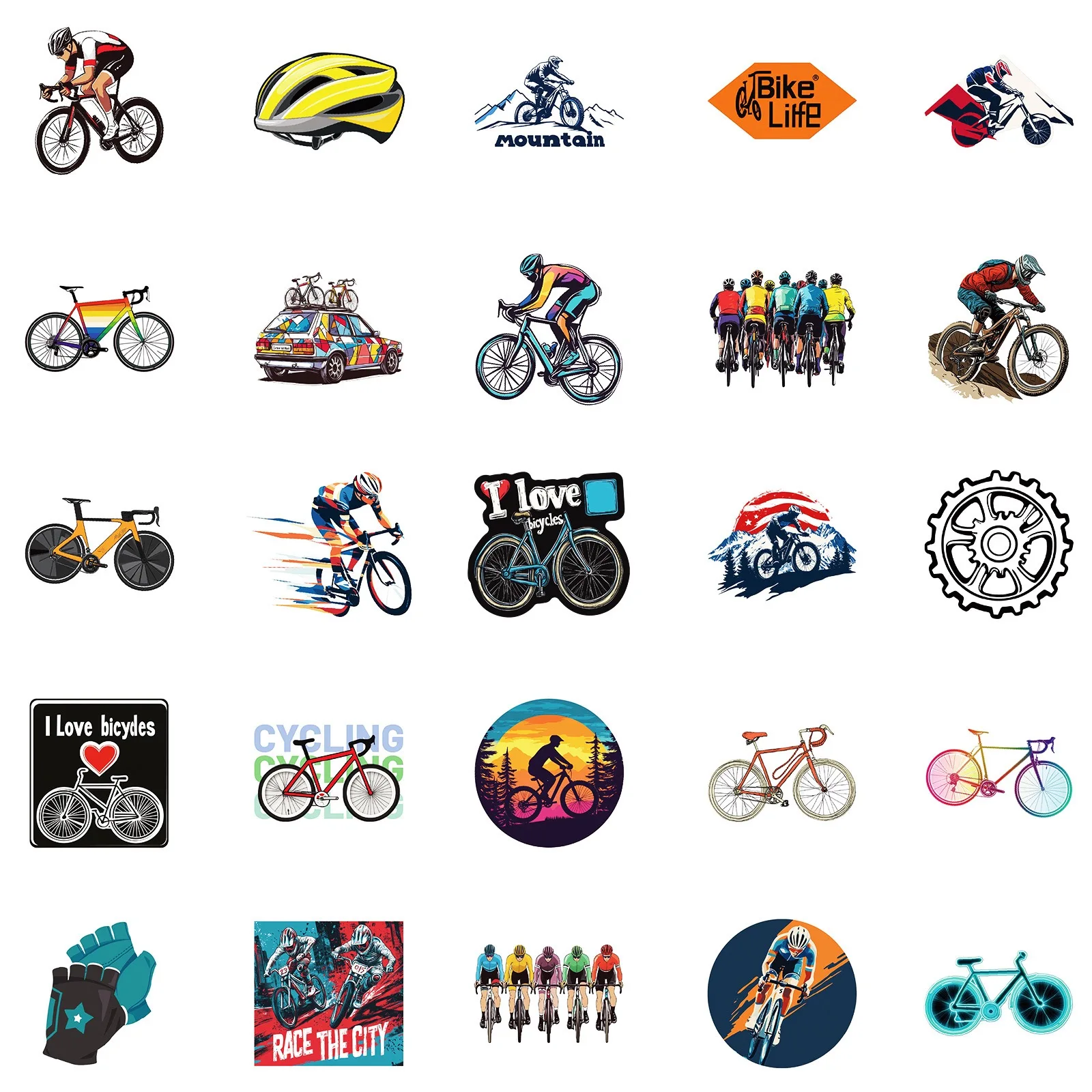 50 Pezzi/Confezione Adesivi Gr - Mountain Biking For Kids recensione e prezzo